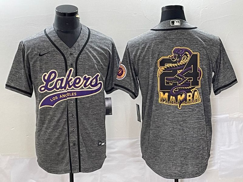 Men Los Angeles Lakers Blank Grey 2023 Nike Co Branding Game NBA Jersey->los angeles lakers->NBA Jersey